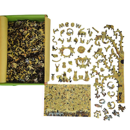 Wooden Jigsaw Puzzles for Adults - Uniquely Shaped Pieces - made in the USA by FoxSmartBox - 460 Pieces - Cats Wedding