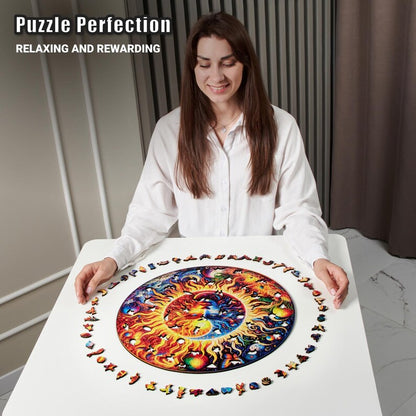 Extra-Thick 5mm Wooden Puzzle for Adults – 200, 350, 500 Pieces | Wood Puzzles Adult with Unique Hand-Shaped Pieces, Galactic Enigma