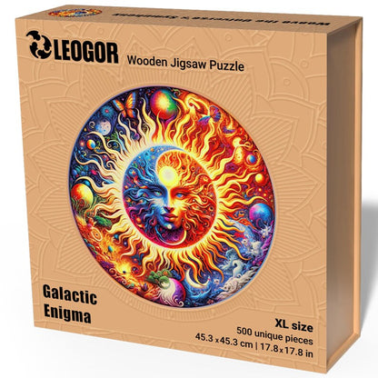 Extra-Thick 5mm Wooden Puzzle for Adults – 200, 350, 500 Pieces | Wood Puzzles Adult with Unique Hand-Shaped Pieces, Galactic Enigma
