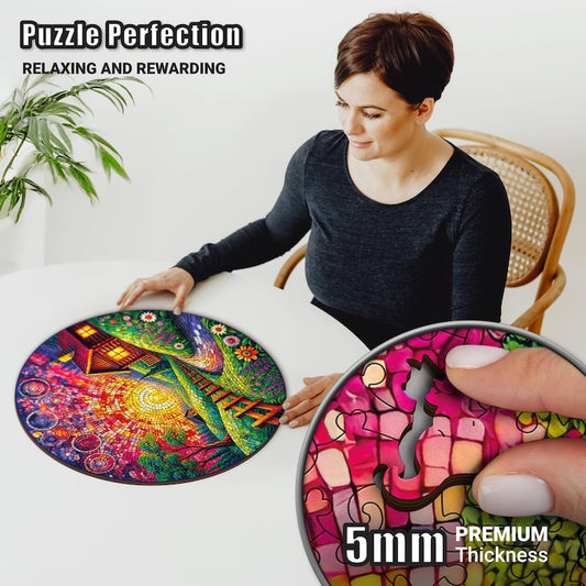 Extra-Thick 5mm Wooden Puzzle for Adults – 500 Pieces | Wood Puzzles Adult with Unique Hand-Shaped Pieces, Countryside Brilliance