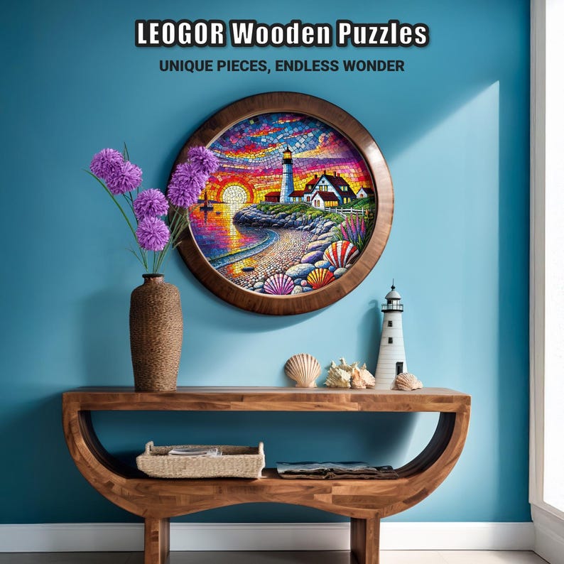 Extra-Thick 5mm Wooden Puzzle for Adults – 500 Pieces | Wood Puzzles Adult with Unique Hand-Shaped Pieces, Coastal Tapestry
