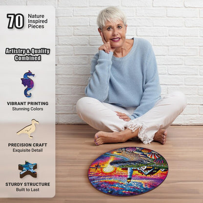 Extra-Thick 5mm Wooden Puzzle for Adults – 500 Pieces | Wood Puzzles Adult with Unique Hand-Shaped Pieces, Coastal Tapestry
