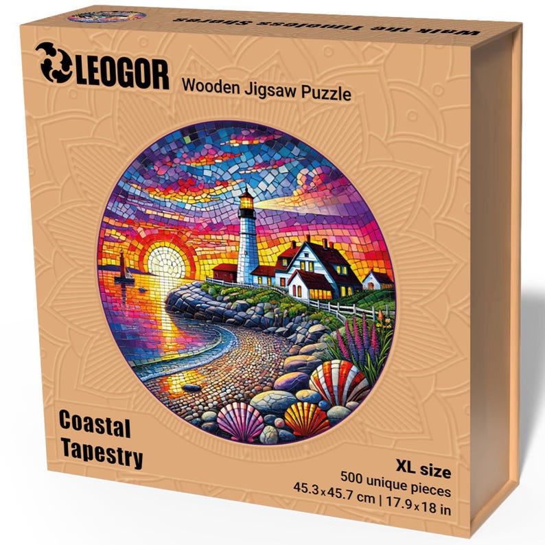 Extra-Thick 5mm Wooden Puzzle for Adults – 500 Pieces | Wood Puzzles Adult with Unique Hand-Shaped Pieces, Coastal Tapestry