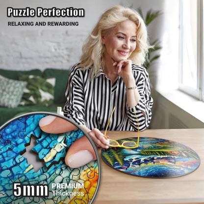 Extra-Thick 5mm Wooden Puzzle for Adults – 500 Pieces | Wood Puzzles Adult with Unique Hand-Shaped Pieces, Dreamy Alpine Escape