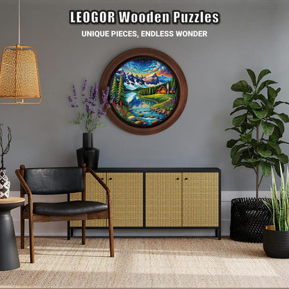 Extra-Thick 5mm Wooden Puzzle for Adults – 500 Pieces | Wood Puzzles Adult with Unique Hand-Shaped Pieces, Dreamy Alpine Escape