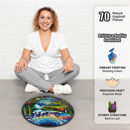 Extra-Thick 5mm Wooden Puzzle for Adults – 500 Pieces | Wood Puzzles Adult with Unique Hand-Shaped Pieces, Dreamy Alpine Escape