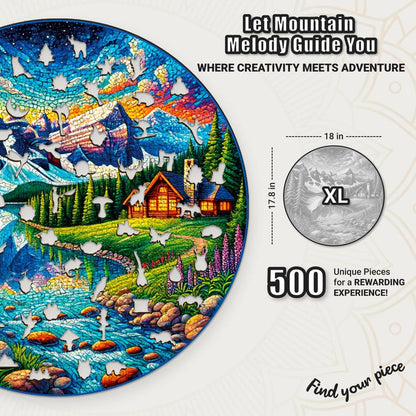 Extra-Thick 5mm Wooden Puzzle for Adults – 500 Pieces | Wood Puzzles Adult with Unique Hand-Shaped Pieces, Dreamy Alpine Escape