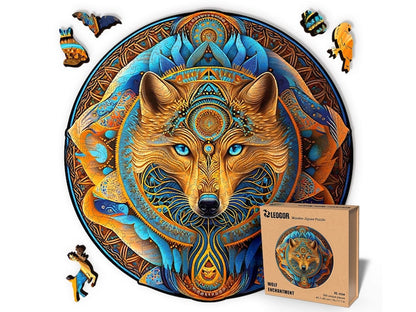Extra-Thick 5mm Wooden Puzzle for Adults – 500 Pieces | Wood Puzzles Adult with Unique Hand-Shaped Pieces, Wolf Enchantment