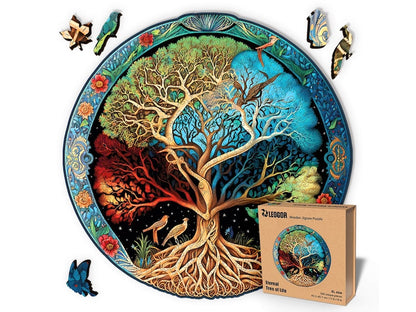Extra-Thick 5mm Wooden Puzzle for Adults – 500 Pieces | Wood Puzzles Adult with Unique Hand-Shaped Pieces, Eternal Tree of Life