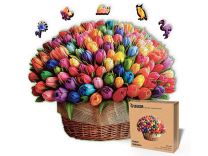 Extra-Thick 5mm Wooden Puzzle for Adults – 500 Pieces | Wood Puzzles Adult with Unique Hand-Shaped Pieces, Flower Radiance