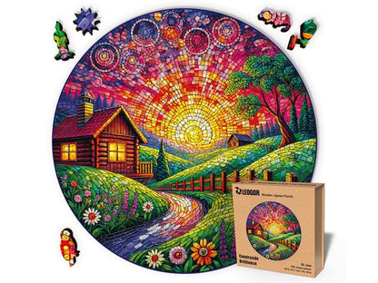 Extra-Thick 5mm Wooden Puzzle for Adults – 500 Pieces | Wood Puzzles Adult with Unique Hand-Shaped Pieces, Countryside Brilliance