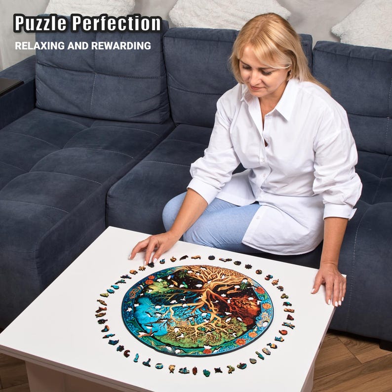 Extra-Thick 5mm Wooden Puzzle for Adults – 500 Pieces | Wood Puzzles Adult with Unique Hand-Shaped Pieces, Eternal Tree of Life