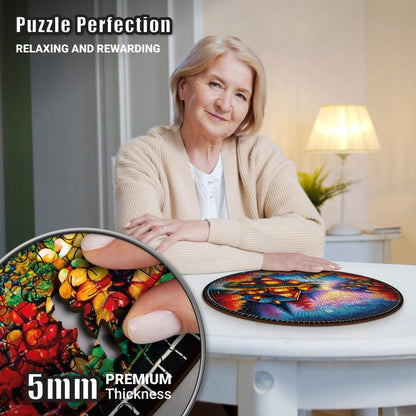 Extra-Thick 5mm Wooden Puzzle for Adults – 500 Pieces | Wood Puzzles Adult with Unique Hand-Shaped Pieces, Mirror Lake Twilight