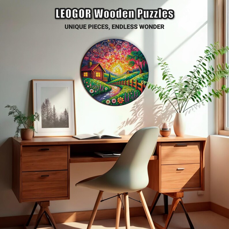 Extra-Thick 5mm Wooden Puzzle for Adults – 500 Pieces | Wood Puzzles Adult with Unique Hand-Shaped Pieces, Countryside Brilliance