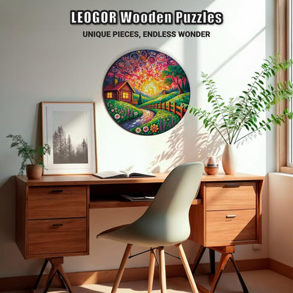 Extra-Thick 5mm Wooden Puzzle for Adults – 500 Pieces | Wood Puzzles Adult with Unique Hand-Shaped Pieces, Countryside Brilliance