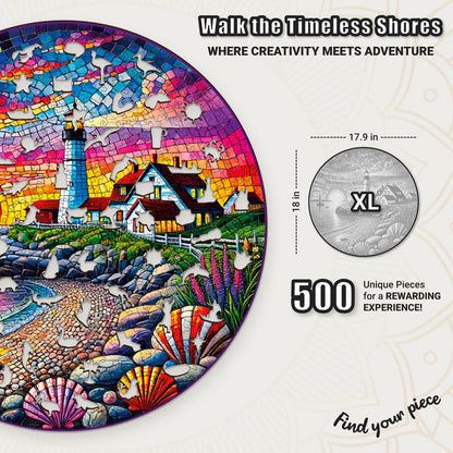 Extra-Thick 5mm Wooden Puzzle for Adults – 500 Pieces | Wood Puzzles Adult with Unique Hand-Shaped Pieces, Coastal Tapestry