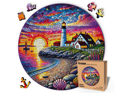 Extra-Thick 5mm Wooden Puzzle for Adults – 500 Pieces | Wood Puzzles Adult with Unique Hand-Shaped Pieces, Coastal Tapestry