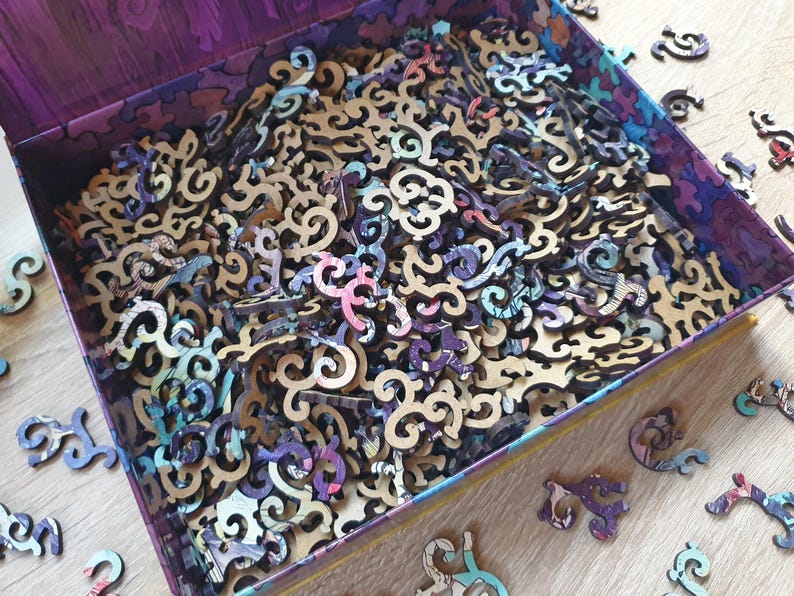 Wooden Jigsaw Puzzles For Adults - The Enchanted Elephant  - (250-500 pieces) - Fantasy Puzzle for Kids - Fairytale Gifts -Whimsy Shapes F20