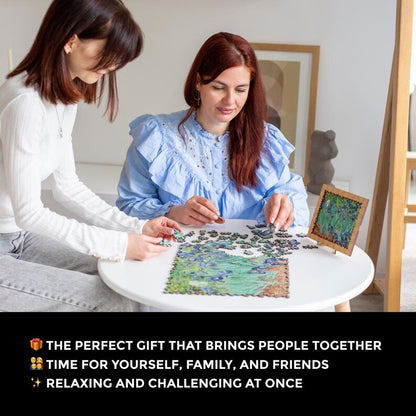 Unique jigsaw puzzle, Irises by Vincent Van Gogh, Fine art, Perfect gift for puzzle lovers, Picture wooden puzzle, Art paintings collection