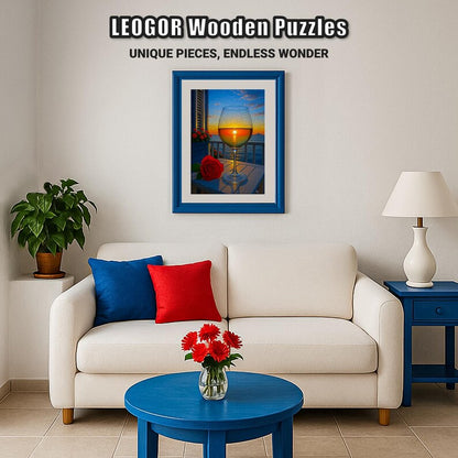 Extra-Thick 5mm Wooden Puzzle for Adults – 500 Pieces | Wood Puzzles Adult with Unique Hand-Shaped Pieces, Sunset Pour