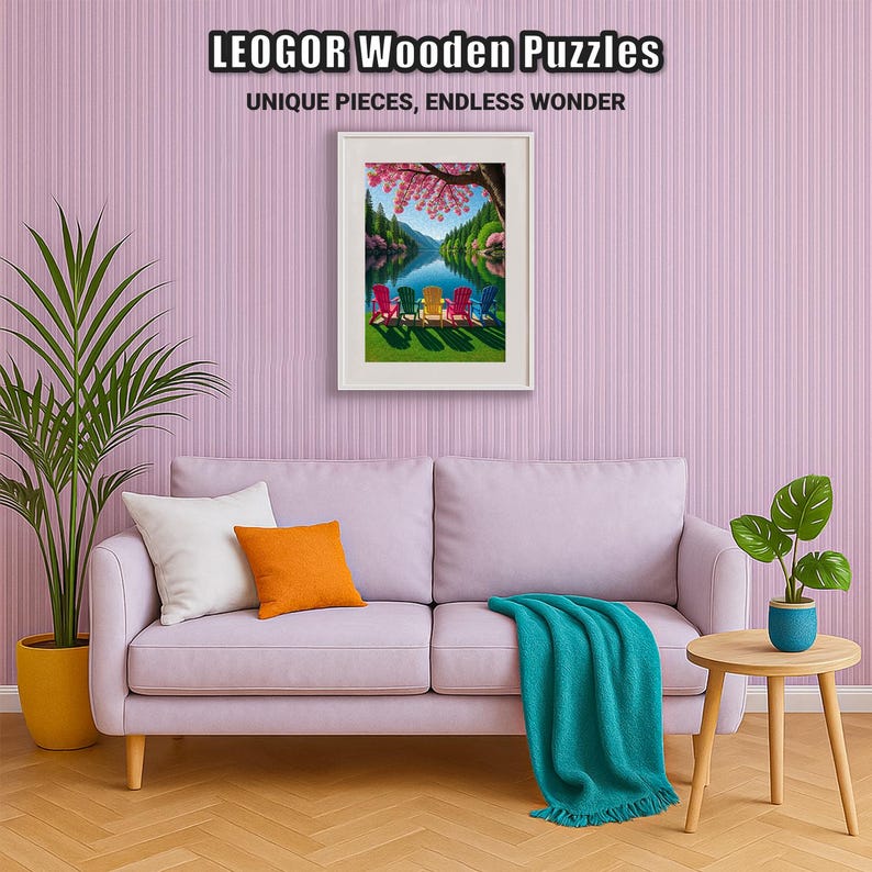 Extra-Thick 5mm Wooden Puzzle for Adults – 500 Pieces | Wood Puzzles Adult with Unique Hand-Shaped Pieces, Tranquil Chairscape