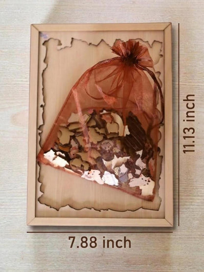 Hand-Drawn Wooden Cat Jigsaw Puzzle - Unique Cat Lover Gift
