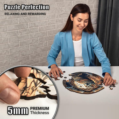 Extra-Thick 5mm Wooden Puzzle for Adults – 350 Pieces | Wood Puzzles Adult with Unique Hand-Shaped Pieces, Whimsical Owl Haven