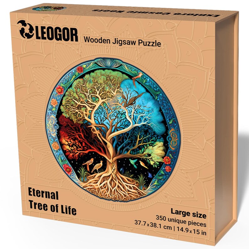 Extra-Thick 5mm Wooden Puzzle for Adults – 350 Pieces | Wood Puzzles Adult with Unique Hand-Shaped Pieces, Eternal Tree of Life