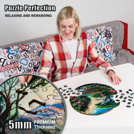 Extra-Thick 5mm Wooden Puzzle for Adults – 350 Pieces | Wood Puzzles Adult with Unique Hand-Shaped Pieces, Majestic Landscape