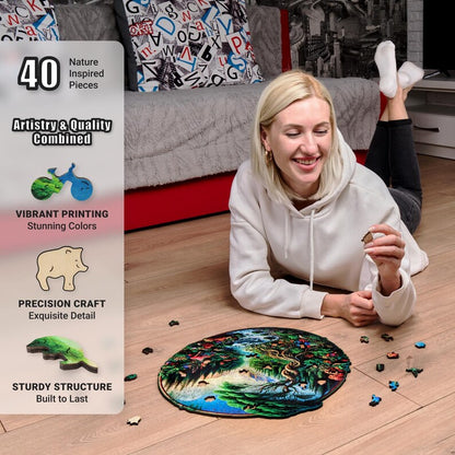 Extra-Thick 5mm Wooden Puzzle for Adults – 350 Pieces | Wood Puzzles Adult with Unique Hand-Shaped Pieces, Majestic Landscape