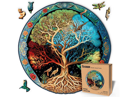 Extra-Thick 5mm Wooden Puzzle for Adults – 350 Pieces | Wood Puzzles Adult with Unique Hand-Shaped Pieces, Eternal Tree of Life