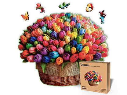 Extra-Thick 5mm Wooden Puzzle for Adults – 350 Pieces | Wood Puzzles Adult with Unique Hand-Shaped Pieces, Flower Radiance