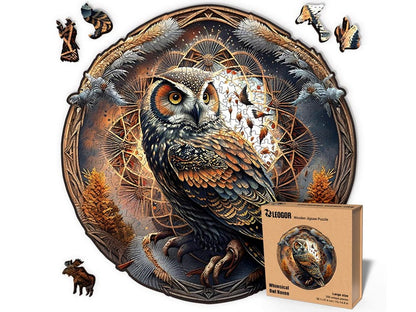 Extra-Thick 5mm Wooden Puzzle for Adults – 350 Pieces | Wood Puzzles Adult with Unique Hand-Shaped Pieces, Whimsical Owl Haven