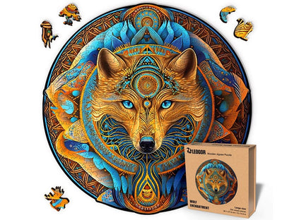 Extra-Thick 5mm Wooden Puzzle for Adults – 350 Pieces | Wood Puzzles Adult with Unique Hand-Shaped Pieces, Wolf Enchantment