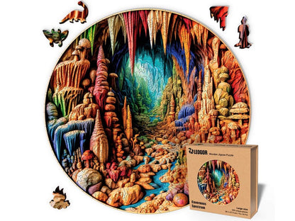 Extra-Thick 5mm Wooden Puzzle for Adults – 350 Pieces | Wood Puzzles Adult with Unique Hand-Shaped Pieces, Cavernous Spectrum