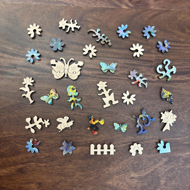 Sunflower Floral Art Wooden Puzzle | Whimsical Laser Cut Wood Pieces (224)
