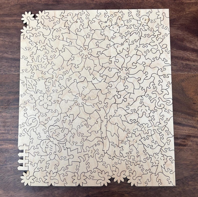 Sunflower Floral Art Wooden Puzzle | Whimsical Laser Cut Wood Pieces (224)