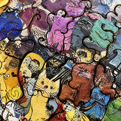 Wooden Cat Puzzle Toy: Challenging Animal Shaped Jigsaw for Adults and Kids