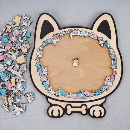 Dog Shaped Wooden Puzzle, Cute Dogs Jigsaw Puzzle for Adults, Dog Lover Gift, Unique Animal Puzzle, Challenging Family Game