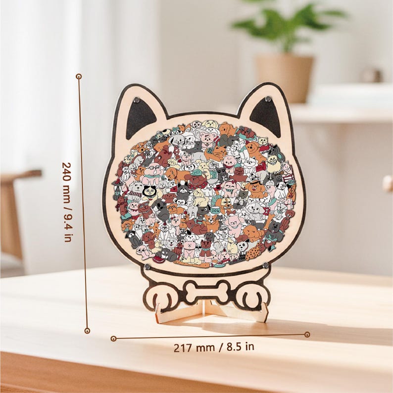 Dog Shaped Wooden Puzzle, Cute Dogs Jigsaw Puzzle for Adults, Dog Lover Gift, Unique Animal Puzzle, Challenging Family Game