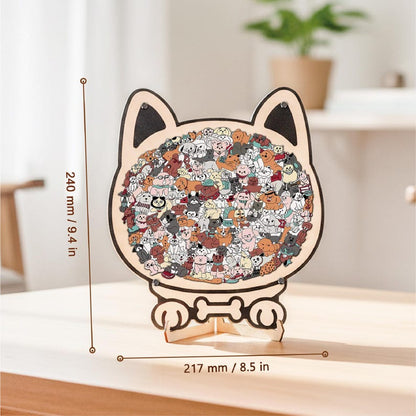 Dog Shaped Wooden Puzzle, Cute Dogs Jigsaw Puzzle for Adults, Dog Lover Gift, Unique Animal Puzzle, Challenging Family Game