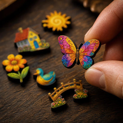 Botanical Wooden Puzzle, Rainbow Valley, Hidden StoryPieces, Garden Lover Gift