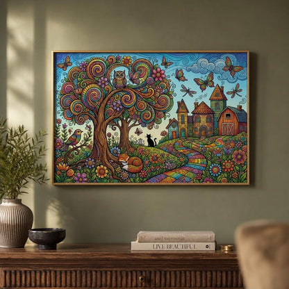 Storybook Meadow Folk Handmade Wooden Jigsaw Puzzle, Nature Lover Gift