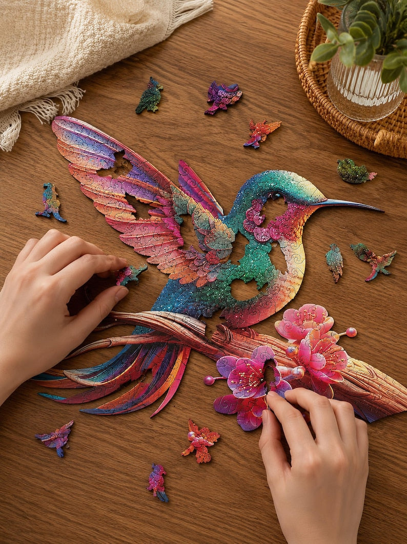 Magpie Bird Wooden Jigsaw Puzzle, Irregular Shape Puzzle, Educational Toy, Wildlife Art Puzzle, Birthday Gift