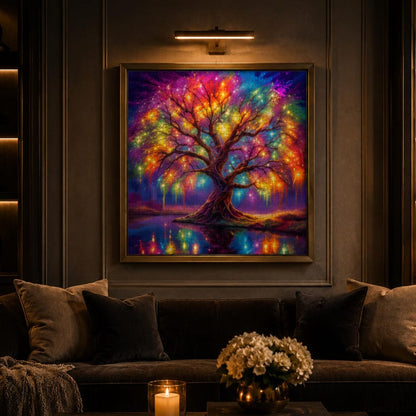 Colorful Tree Wooden Puzzle for Adults, Animal Shaped Jigsaw Puzzle, Unique Wooden Brain Teaser, Nature Puzzle Gift, Tree Wall Art Decor