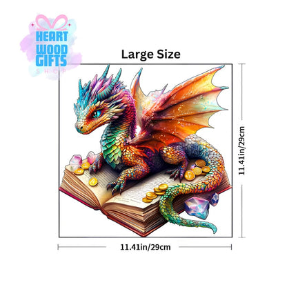 Dragon Wooden Puzzle for Adults, Animal Shaped Jigsaw Puzzle, Fantasy Wood Brain Teaser, Unique Dragon Gift, Decorative Wall Art