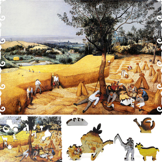 Wooden Jigsaw Puzzle with Uniquely Shaped Pieces for Adults - 280 Pieces - The Harvesters
